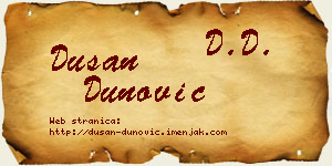 Dušan Dunović vizit kartica